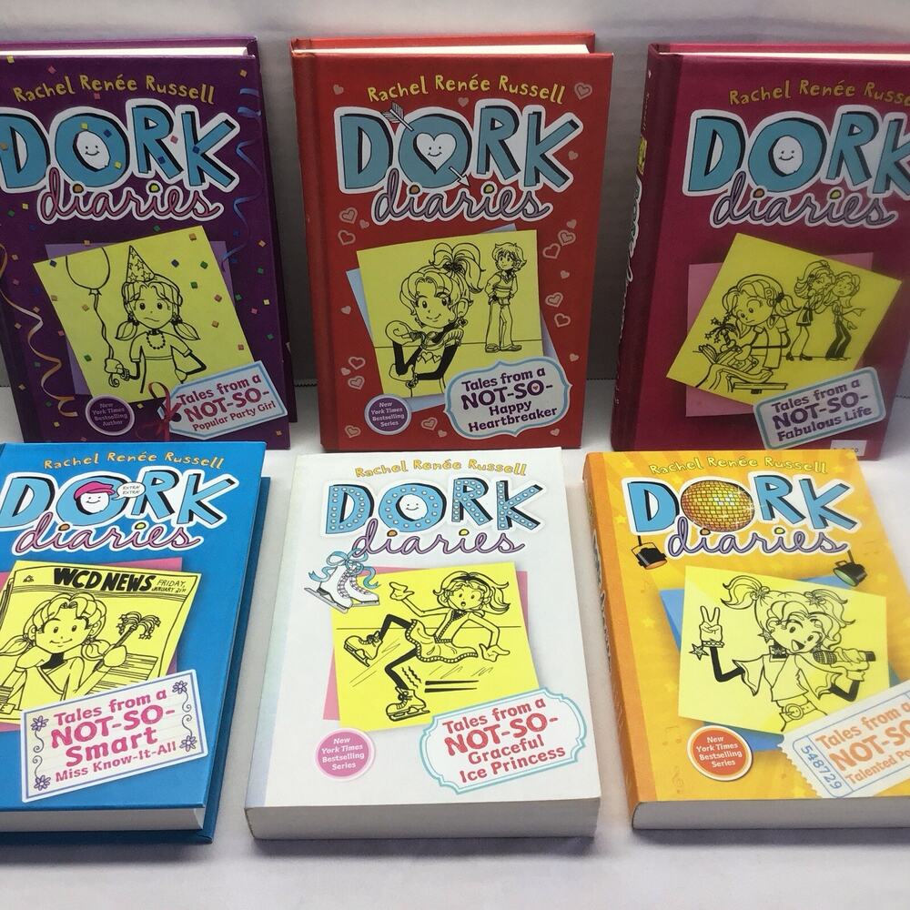 Dork Diaries Book Lot 1 2 3 4 5 6 Rachel Renee Russell Hardcover Softcover